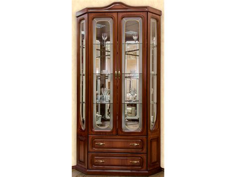 Шкаф с витриной угловой 2-дверный МДФ (815 х 2180 х 815) Тамбовмебель ...