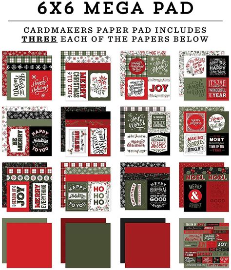 Echo Park Paper Company 6 X 6 Mega Paper Pad Christmas Salutations