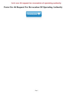Fillable Online Form Oce Request For Revocation Of Operating