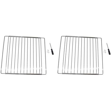 2 X Universal Adjustable Oven Cooker Shelf Rack Grill 390mm To 550mm