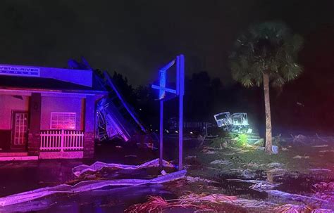 On Top Of The Overnight Storm Damage Crystal River Concerned About