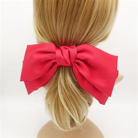 Giant Satin Hair Bow Droopy Stylish Women Hair Accessory Etsy