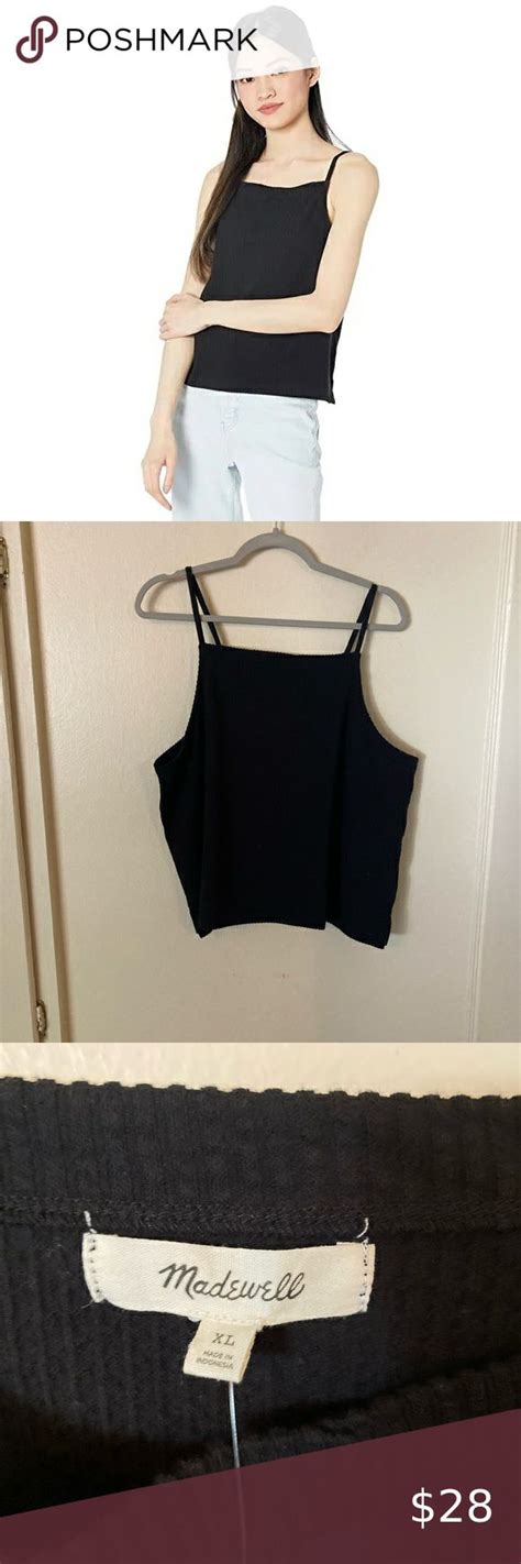 NWT Madewell Seersucker Apron Tank Black Size XL Seersucker Madewell