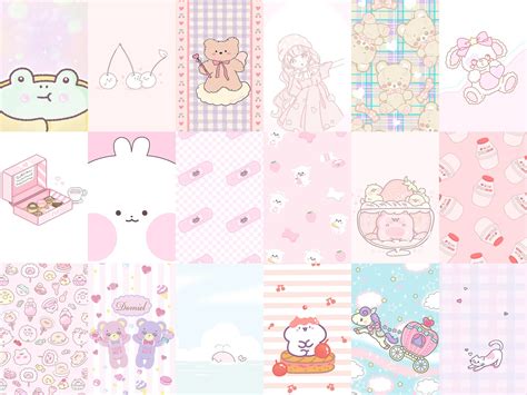 155 PCS Pink Kawaii Anime Wall Collage Kit Pastel Pink Etsy