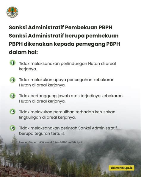 Ditjen Phl On Twitter Sanksi Berupa Pembekuan Pbph