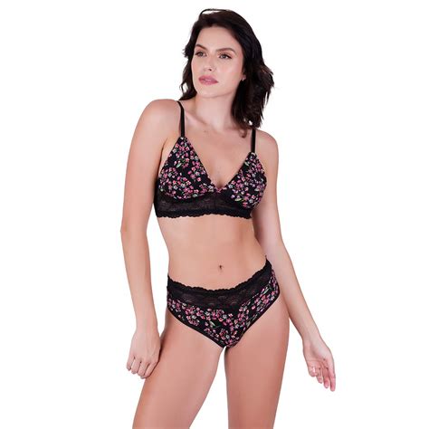 Conjunto Flor Lingerie BR Atacado Para Revenda