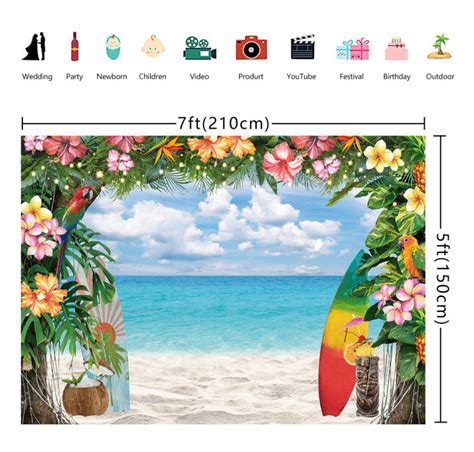 Tropical Luau Photography Background Summer Hawaiian Beach Backdrop ...