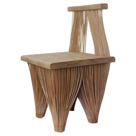 Contemporary Japanese Inspired Wood Chair For Sale at 1stDibs