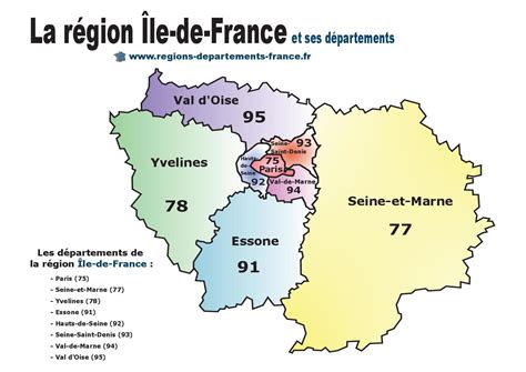 Département 75 PARIS carte région localisation et départements voisins