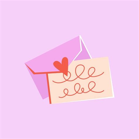 Correo Rosa De Feliz Día De San Valentín Con Corazón Rojo Sobre