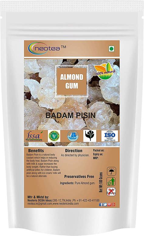 Neotea Almond Gum Badam Pisin Badam Gum Natural 100G Amazon In