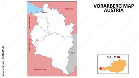 Fototapeta mapa świata dla dzieci Vorarlberg Map State and district