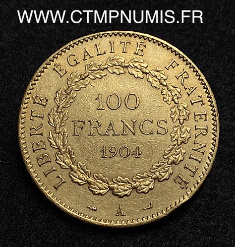 Francs Or Genie Iii Republique A Paris Ctmp Numis