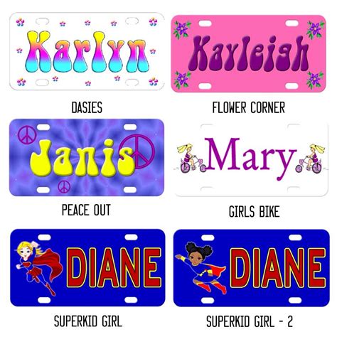 Custom Bicycle License Plates for Girls Personalized With Any - Etsy