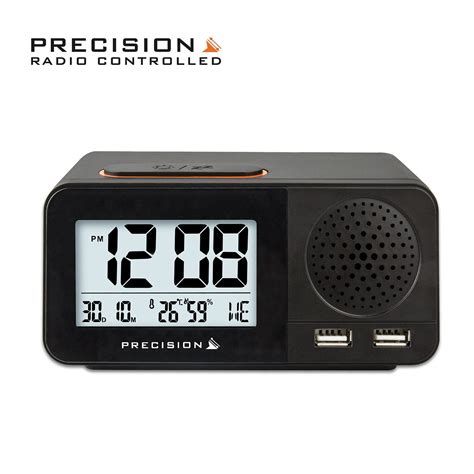 Precision Radio Controlled USB Dual Alarm Clock (6174727) | Argos Price ...