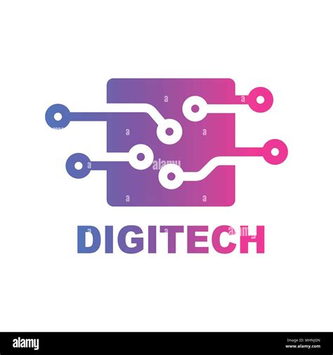 Digital Technology Logo Template Design Vector Emblem Design Concept