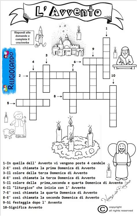 Religiocando Anno Scolastico Idee Avvento Avvento Cruciverba