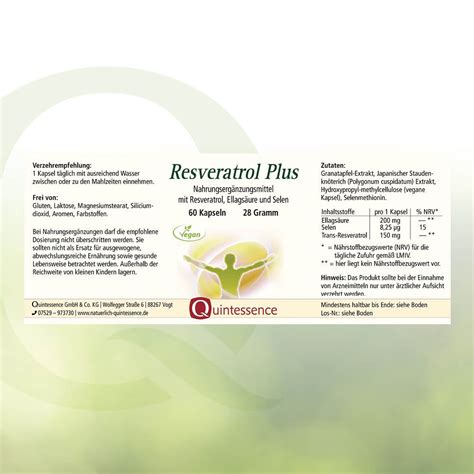 Resveratrol Plus Kapseln Von Quintessence G Shop Apotheke