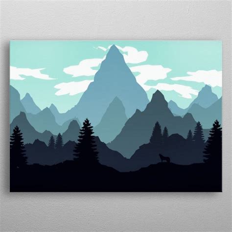 'Minimalist Mountain' Poster, picture, metal print, paint by Carmen ...