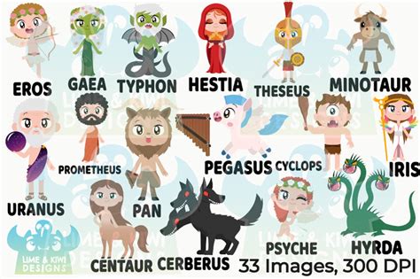 Greek Mythology Characters clipart Immortal Clipart Instant | Etsy