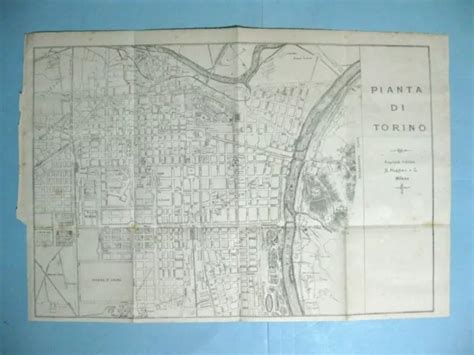 Stampa Antica Mappa Pianta Carta Topografica Citta Di Torino X