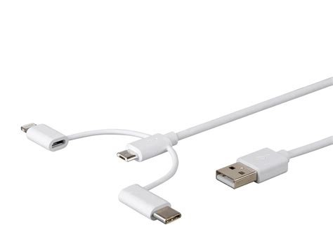 Monoprice Essential Apple Mfi Certified 3 In 1 Multiport Usb To Usb Micro Usb B Usb C