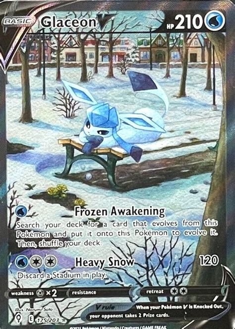 Glaceon V 2021 Sword Shield Evolving Skies 175 203 Holo Alternate