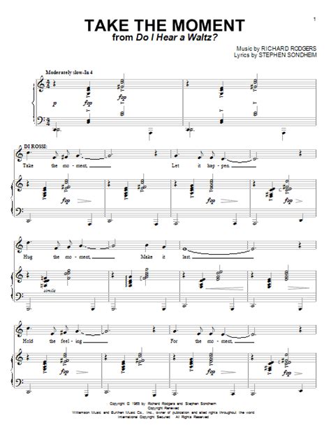 Stephen Sondheim Take The Moment Sheet Music For Piano And Vocal