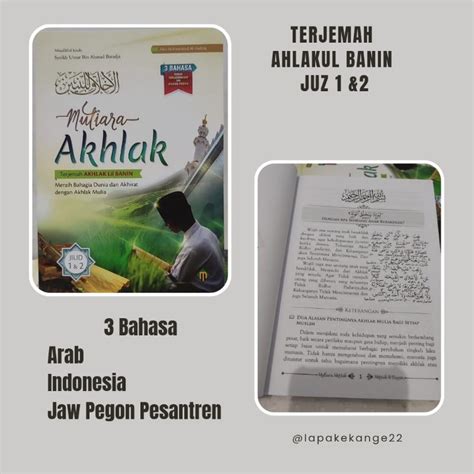 Jual Mutiara Akhlak Terjemah Akhlak Lil Banin Meraih Bahagia Dunia