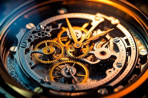 Premium Photo Macro View Of Clock With Many Gears On It S Face