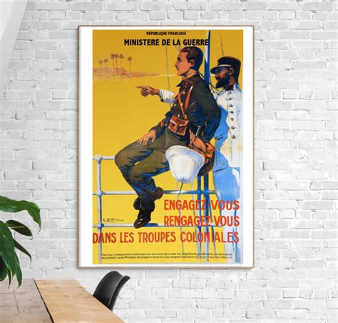 Affiche Engagez Vous Dans Les Troupes Coloniales Affiche Vintage