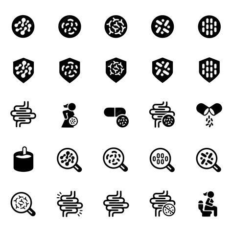 Premium Vector Hand Drawn Vector Drawing Probiotics Bacteria Icon Set