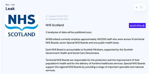 Nhs Scotland Allegedly Had 3tb Of Data Stolen Cybernews