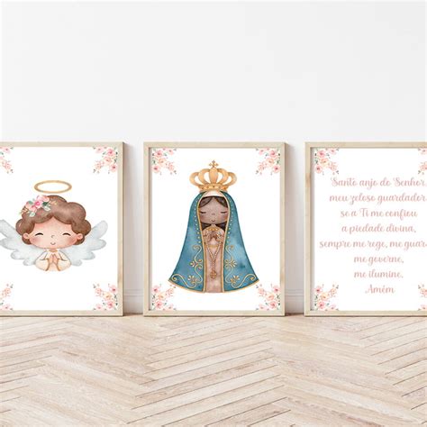 Quadros Decorativos Nossa Senhora Aquarela Elo