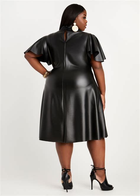 Plus Size Faux Leather Dress Plus Size Cutout Dress Statement Dresses