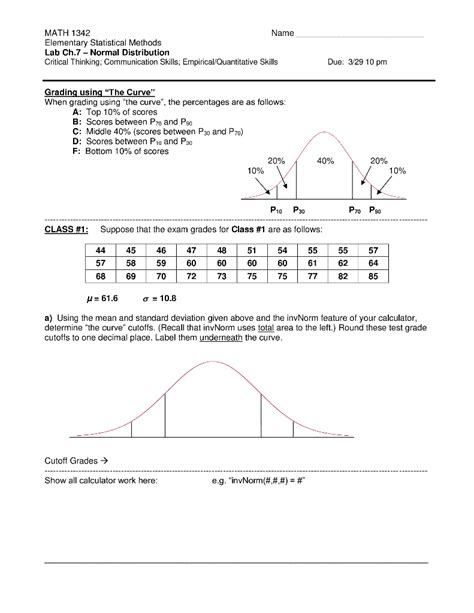 Solved Math 1342 Name Elementary Statistical Methods Lab