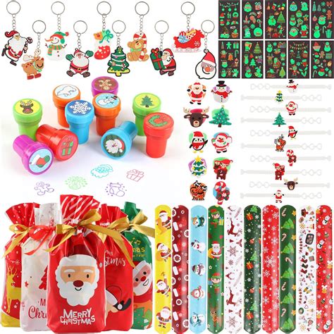 70 Pcs Christmas Party Favors Kids Party Favor Bags Stamps