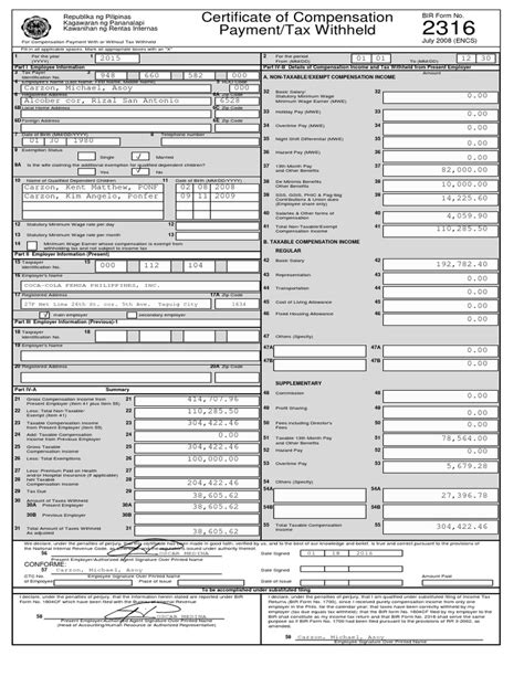 Bir 2316 Employment Taxes