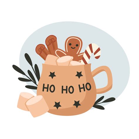 Cup Of Hot Cocoa With Cookie Vector Art At Vecteezy