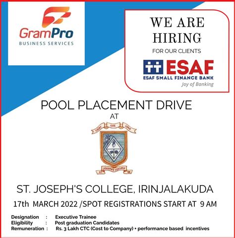 executive trainee esaf small finance bank