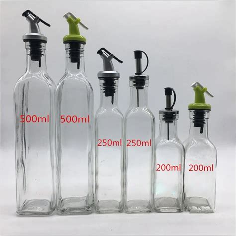 Daily Ml Square Glass Olive Oil Bottle Vinegar Sauce Bottle