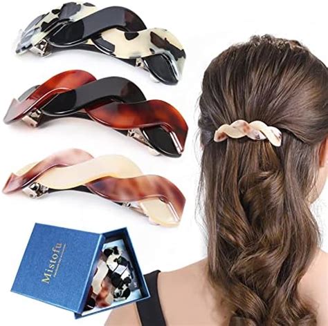 Amazon 3 7 Inches Skinny Curved Tortoise Shell Hair Barrettes For