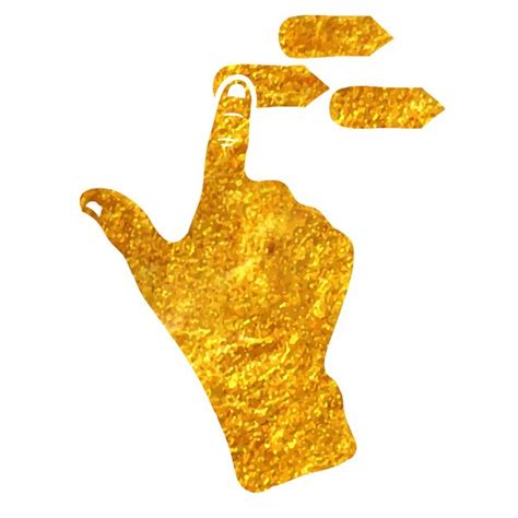 Handgezeichnetes Touchpad Fingergesten Symbol In Goldfolien Textur