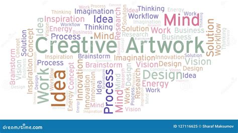 Creative Artwork Word Cloud Made With Text Only Stock Illustration