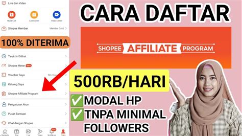 CARA DAFTAR SHOPEE AFFILIATES PROGRAM LANGSUNG DITERIMA TANPA MINIMAL