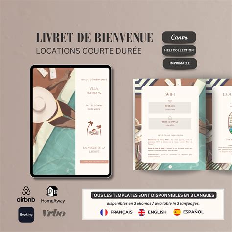 Livret Accueil Airbnb Imprimable Guide De Bienvenue Trilingue Template