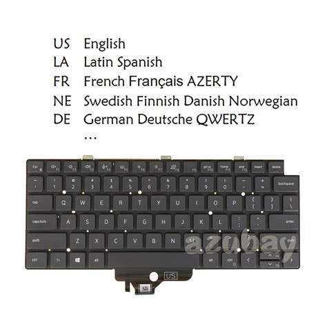 Teclado Retroiluminado Para Ordenador Port Til Accesorio Para Dell