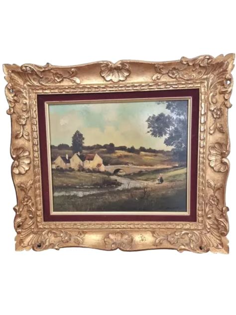 TABLEAU HUILE SUR bois signé Massey impressionisme encadrement bois