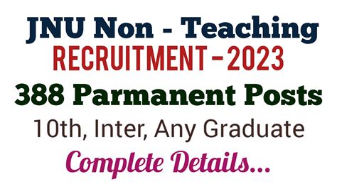 Permanent Jobs Jnu Non Teaching Age Eligibility Salary