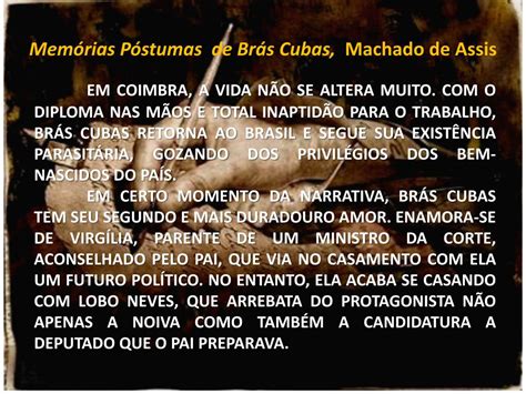 PPT Memórias Póstumas de Brás Cubas Machado de Assis PowerPoint